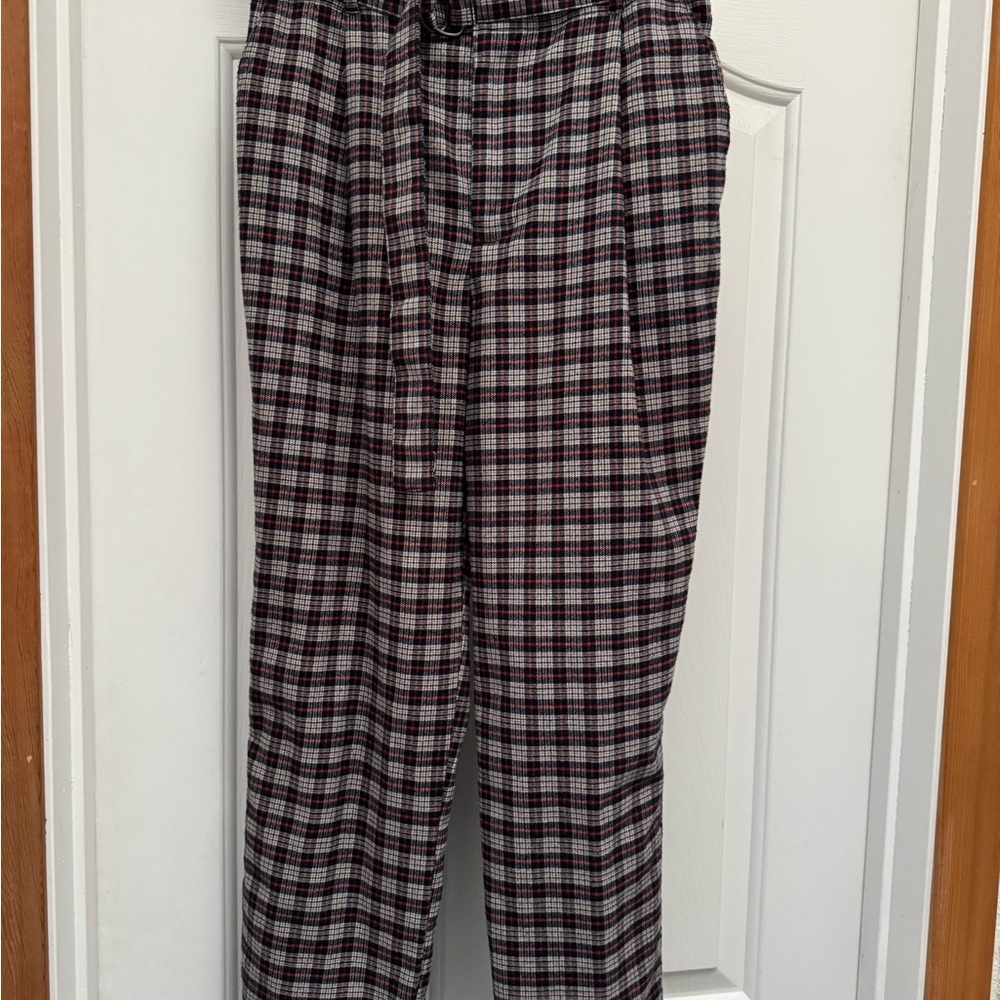 Hollister Women’s Checkered Pants - Black/Taupe/Red (S)